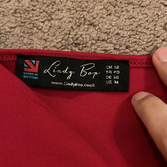 Lindy bop red scuba knit dress M - Picture 6 of 6